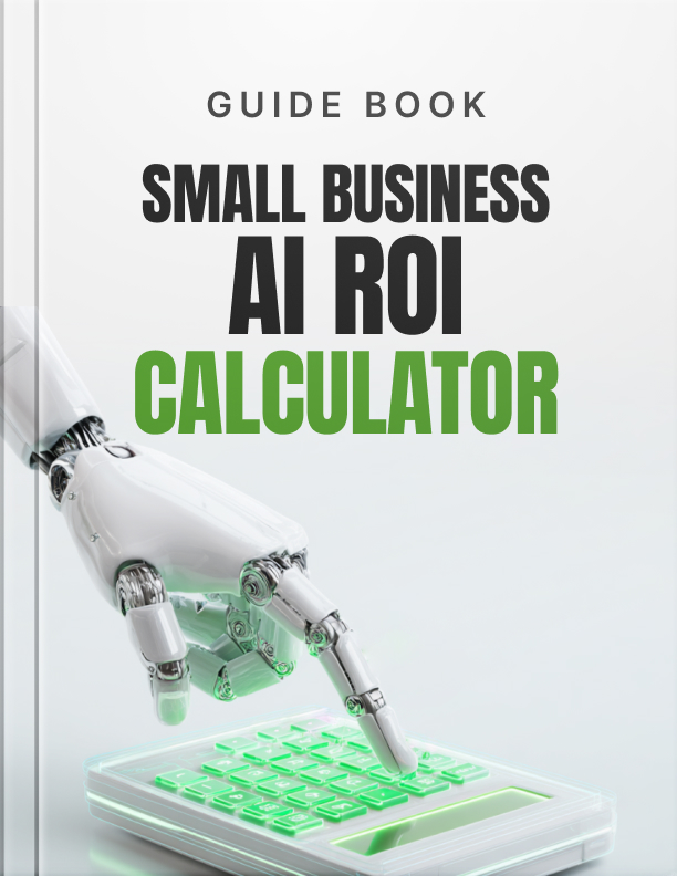Small Business AI ROI Calculator guide cover for evaluating AI tools